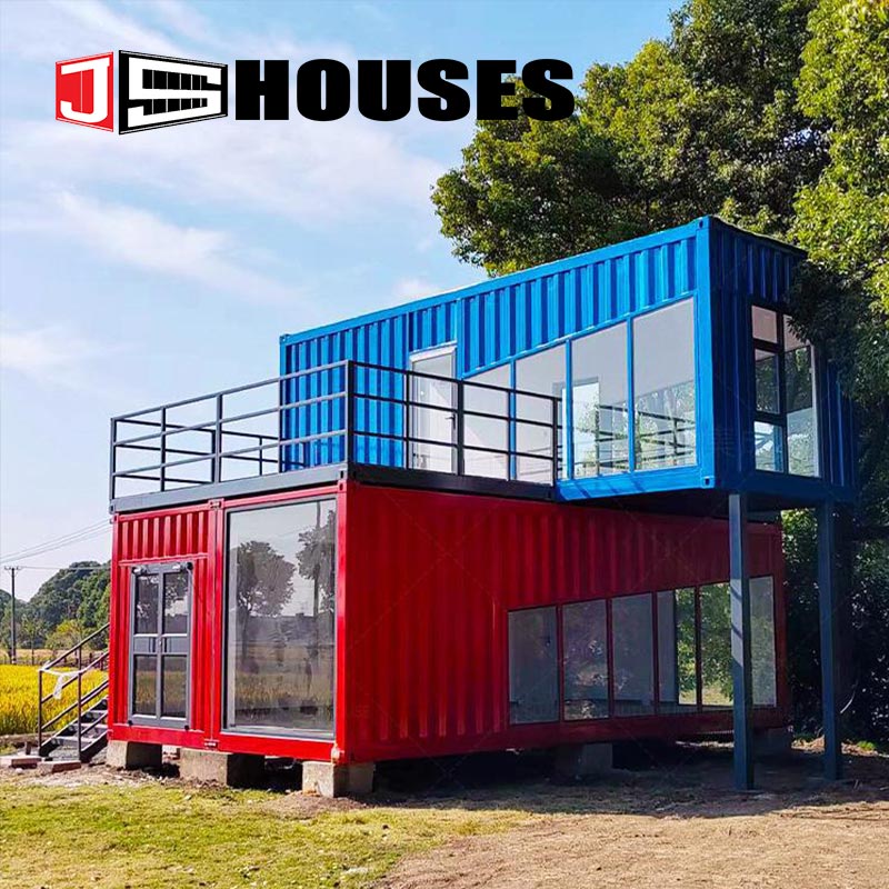 Container House with Glass Curtain Wall